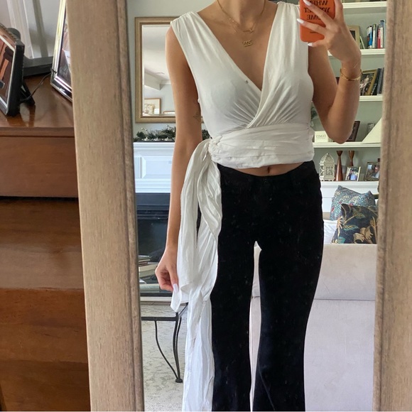 sundays in brooklyn white wrapped crop top xxs - Picture 3 of 5